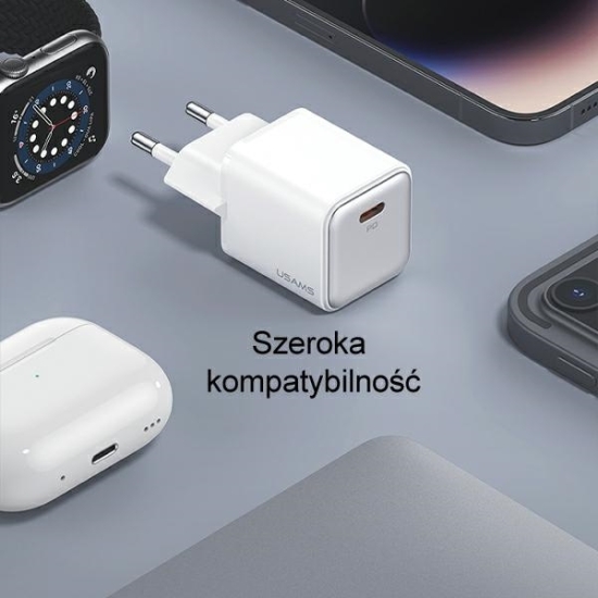 Ładowarka sieciowa USAMS CC186TC03 1xUSB-C 30W PD Fast Charging X-ron Series purpurowy/purple