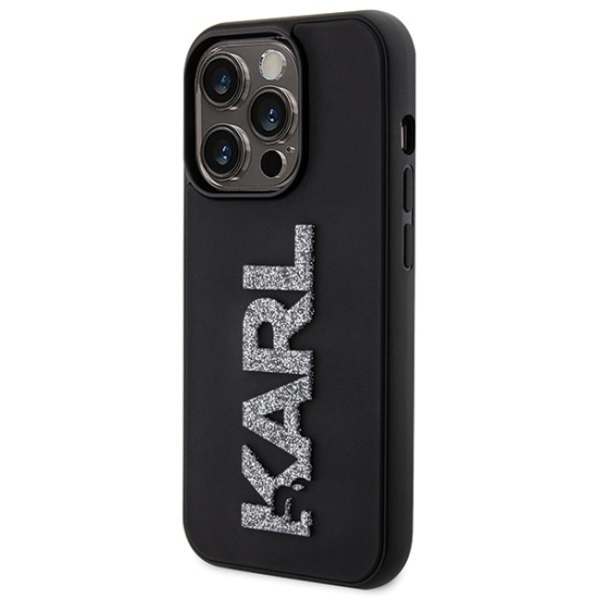 Etui Karl Lagerfeld KLHCP15X3DMBKCK Apple iPhone 15 Pro Max hardcase 3D Rubber Glitter Logo czarny/black
