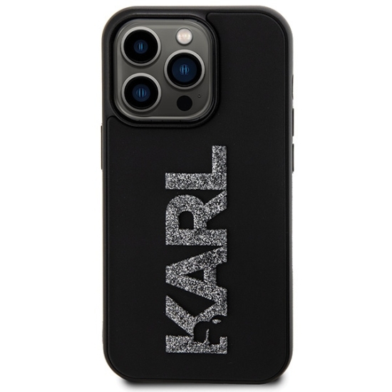 Etui Karl Lagerfeld KLHCP15X3DMBKCK Apple iPhone 15 Pro Max hardcase 3D Rubber Glitter Logo czarny/black