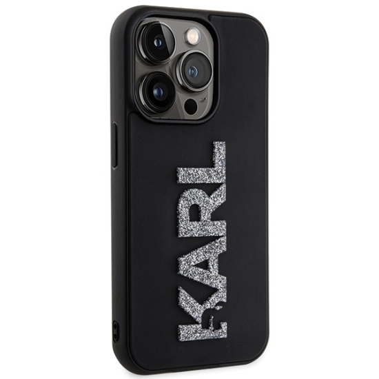 Etui Karl Lagerfeld KLHCP15X3DMBKCK Apple iPhone 15 Pro Max hardcase 3D Rubber Glitter Logo czarny/black