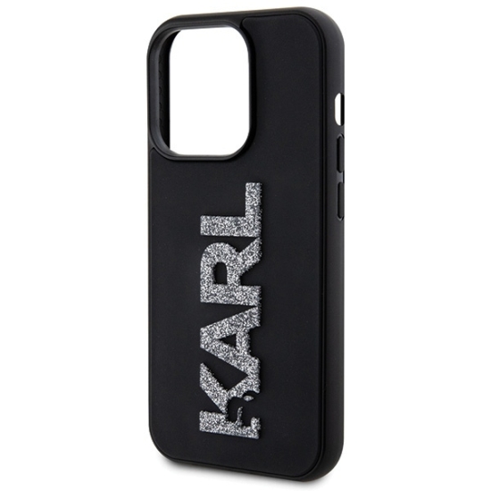 Etui Karl Lagerfeld KLHCP15X3DMBKCK Apple iPhone 15 Pro Max hardcase 3D Rubber Glitter Logo czarny/black