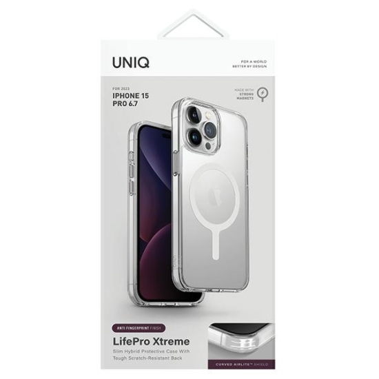Etui UNIQ LifePro Xtreme Apple iPhone 15 Pro Max MagClick Charging przeźroczysty/frost clear