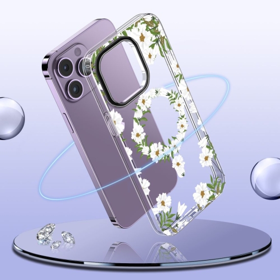 Etui Tech-Protect MagMood MagSafe Apple iPhone 15 Pro Spring Daisy