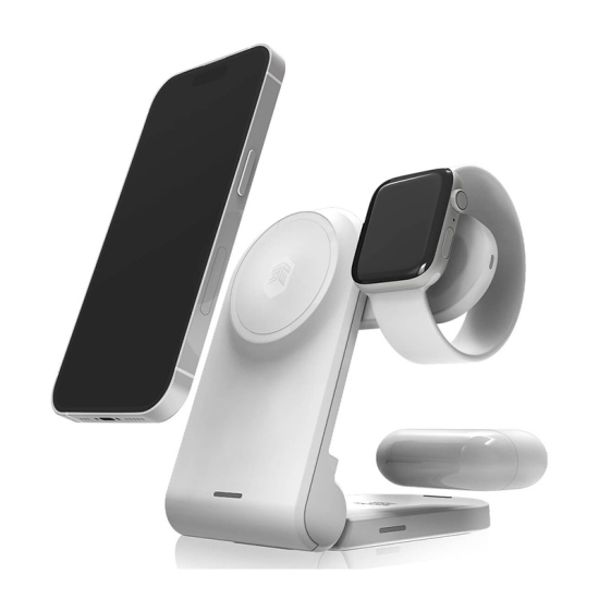 Ładowarka bezprzewodowa STM ChargeTree MAG 3w1 MagSafe (biały)