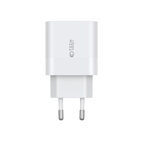 Ładowarka sieciowa Tech-Protect C20W Network Charger 2xUSB-C, PD, 20W + kabel USB-C / USB-C 100cm White