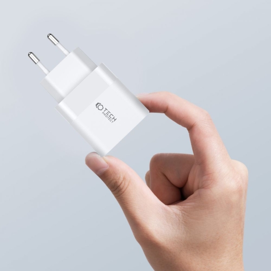 Ładowarka sieciowa Tech-Protect C20W Network Charger 2xUSB-C, PD, 20W + kabel USB-C / USB-C 100cm White
