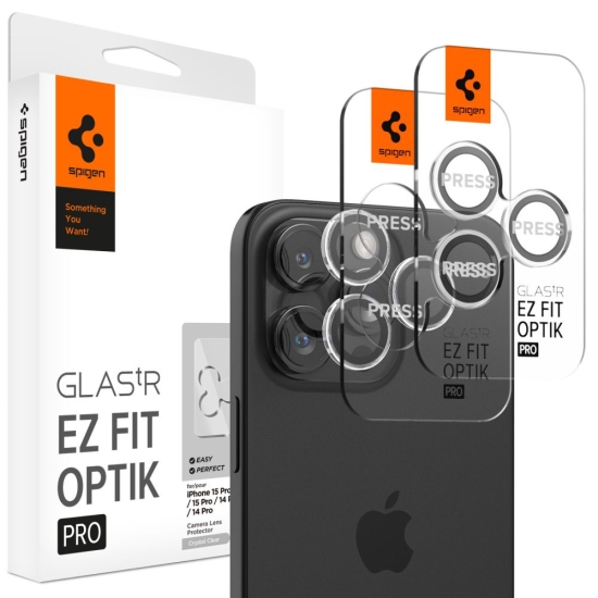 Szkło hartowane na aparat Spigen Optik.tr ez Fit Camera Protector Apple iPhone 14 Pro / 14 Pro Max / 15 Pro / 15 Pro Max / 16 Pro / 16 Pro Max / 17 Pr