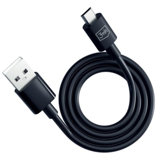 Kabel 3MK Hyper USB-A / microUSB 1.2m 5V 2.4A Czarny/Black