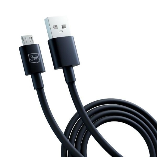 Kabel 3MK Hyper USB-A / microUSB 1.2m 5V 2.4A Czarny/Black
