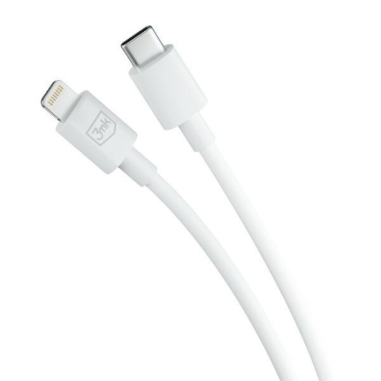 Kabel 3MK Hyper USB-C / Lightning 20W 1.2m Biały/White