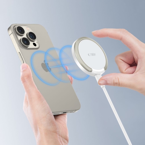 Ładowarka bezprzewodowa Tech-Protect QI15W-A33 Magnetic MagSafe Wireless Charger White