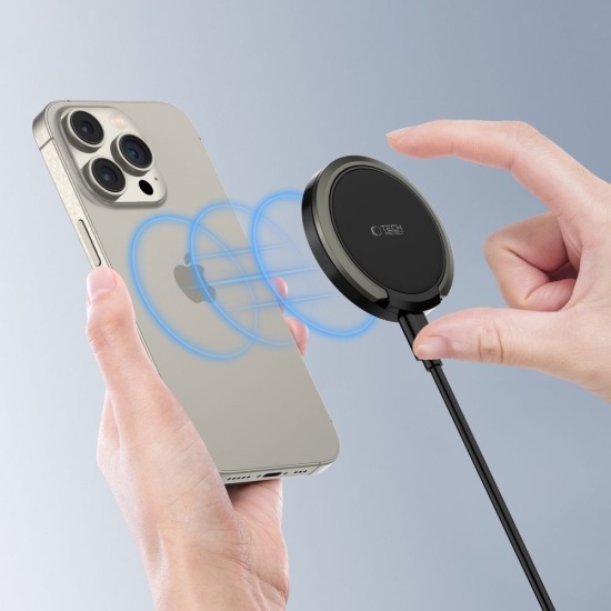 Ładowarka bezprzewodowa Tech-Protect QI15W-A33 Magnetic MagSafe Wireless Charger Black