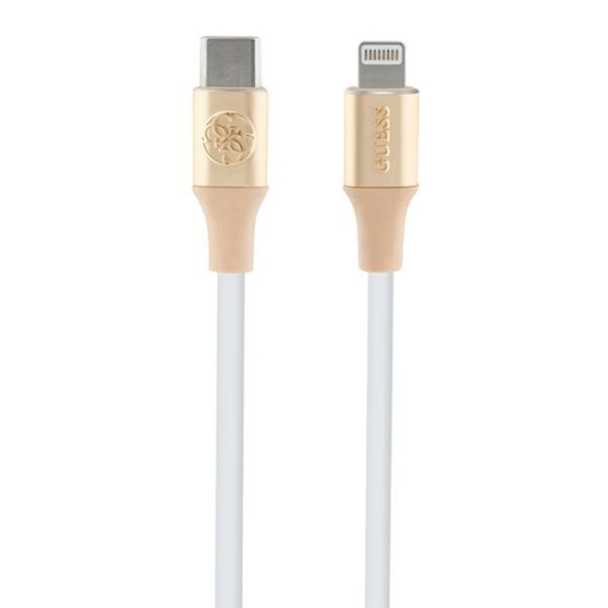 Kabel Guess GUCLLALRGDD USB-C / Lightning 1.5m Fast Charging Ebossed Logo złoty/light gold
