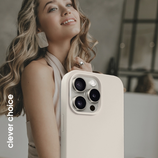 Etui Crong Color Cover Magnetic Apple iPhone 15 Pro Max MagSafe kamienny beż