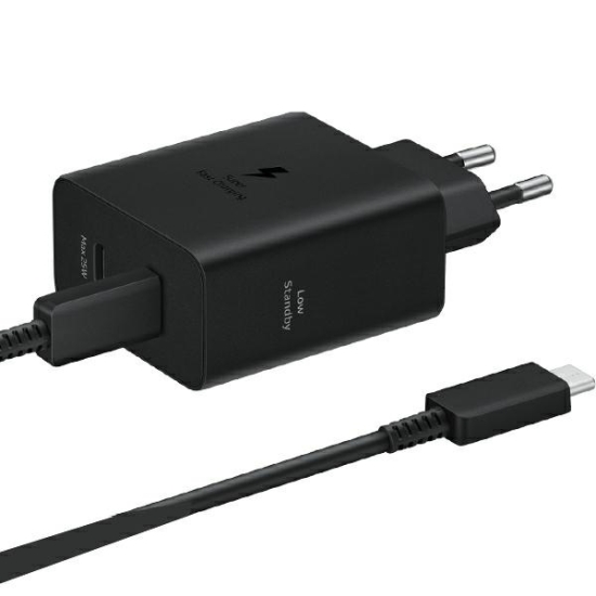 Ładowarka sieciowa Samsung EP-T5020XBEGEU USB-C 25W, USB-C 50W PD + kabel USB-C / USB-C 5A 1.8m Super Fast Charge czarny/black
