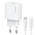 Ładowarka sieciowa USAMS T65 US-CC226 USB-C PD 20W Fast Charging + kabel USB-C / Lightning 30W biały/white