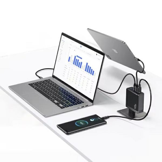 Ładowarka sieciowa USAMS US-CC168 USB-A, 2xUSB-C T52 PD 140W Fast Charging + kabel USB-C / USB-C 240W czarny/black