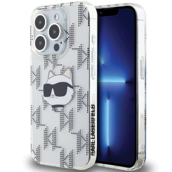 Etui Karl Lagerfeld KLHCP15XHKLPCHT Apple iPhone 15 Pro Max hardcase IML Choupette Head & Monogram transparent