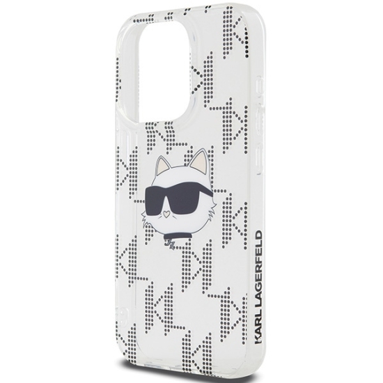 Etui Karl Lagerfeld KLHCP15XHKLPCHT Apple iPhone 15 Pro Max hardcase IML Choupette Head & Monogram transparent