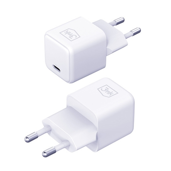 Ładowarka sieciowa 3MK Hyper Charger PD 25W biała/white + kabel USB-C / USB-C
