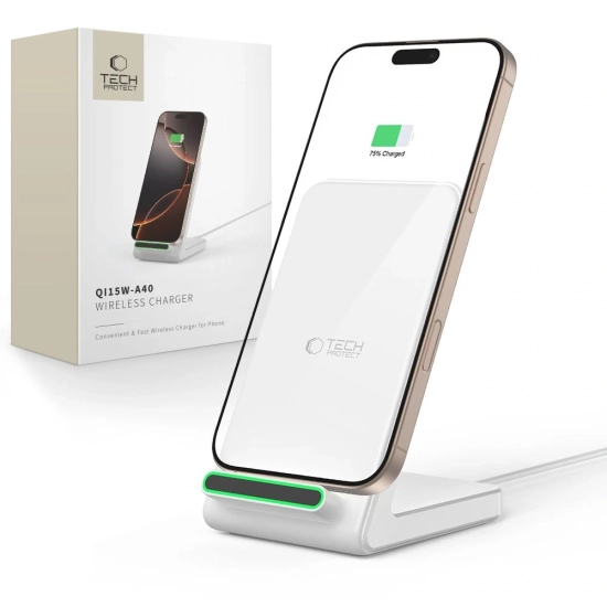 Ładowarka bezprzewodowa Tech-Protect QI15W-A40 Wireless Charger White