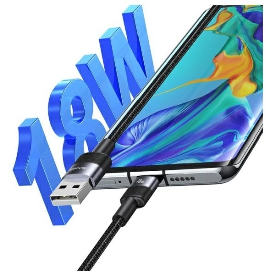 Kabel USAMS US-SJ718 USB-A / USB-C 3A 1.2m Aluminum Alloy Data Cable SY Series