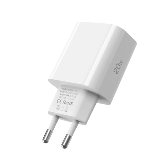 Ładowarka sieciowa Tech-Protect NC20W 1-port USB-C Network Charger PD 20W + Lightning Cable White