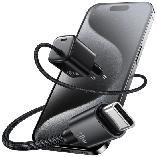 Ładowarka sieciowa USAMS JC Series CC261 20W GaN Mini Fast Charger 2xUSB-C czarny