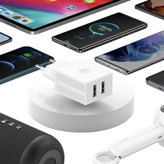 Ładowarka Sieciowa USAMS 2xUSB-A + kabel USB-C/USB-A Fast Charging biała HC HCXLTZ03