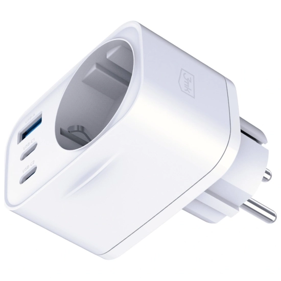 Adapter sieciowy 3MK Hyper Comfort Charger 30W AC, USB-A, 2xUSB-C PD QC3.0 biały