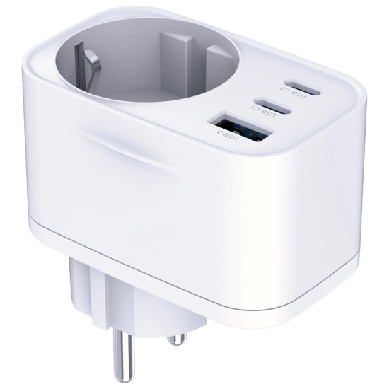 Adapter sieciowy 3MK Hyper Comfort Charger 30W AC, USB-A, 2xUSB-C PD QC3.0 biały