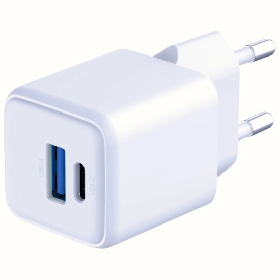 Ładowarka sieciowa 3MK Hyper GaN Charger 20W USB-A, USB-C PD QC4+ biały