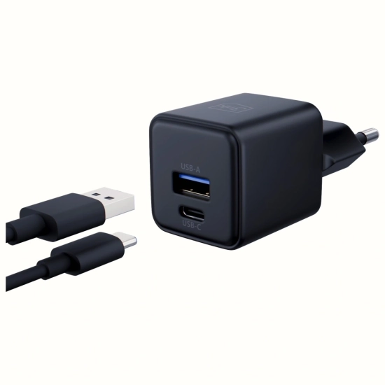 Ładowarka sieciowa 3MK Hyper GaN Charger 20W USB-A, USB-C PD QC4+ czarny