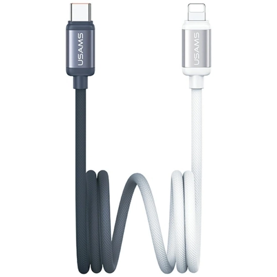 Kabel USB-C / Lightning USAMS Bicolor Series SJ757 PD 30W 1.2m czarno biały