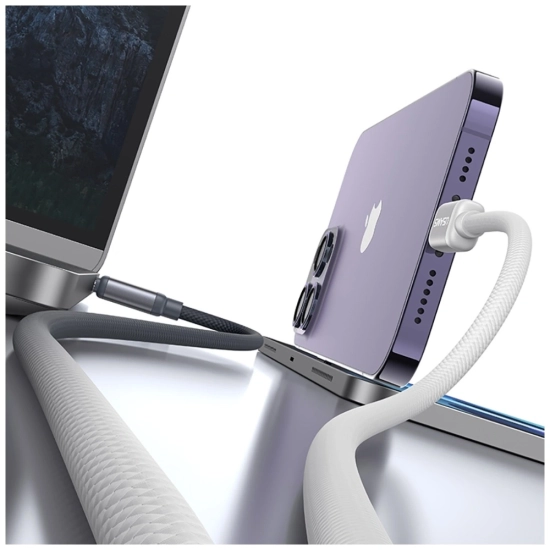 Kabel USB-C / Lightning USAMS Bicolor Series SJ757 PD 30W 1.2m czarno biały