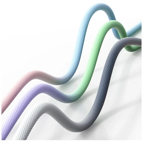 Kabel USB-C / Lightning USAMS Bicolor Series SJ757 PD 30W 1.2m zielono fioletowy