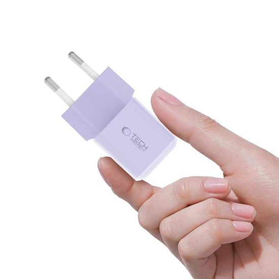 Ładowarka sieciowa Tech-Protect NCM25 USB-C Network Charger PD 25W Baby Purple