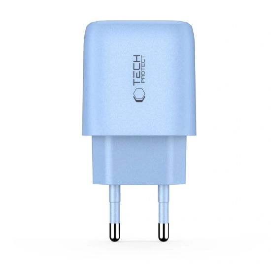 Ładowarka sieciowa Tech-Protect NCA30 USB-A, USB-C Network Charger PD 30W / QC3.0 Baby Blue