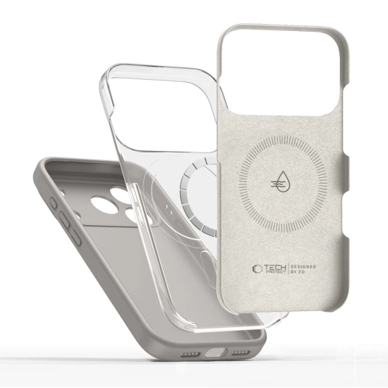 Etui Tech-Protect Silicone MagSafe do Apple iPhone 17 Pro Max Stone Grey