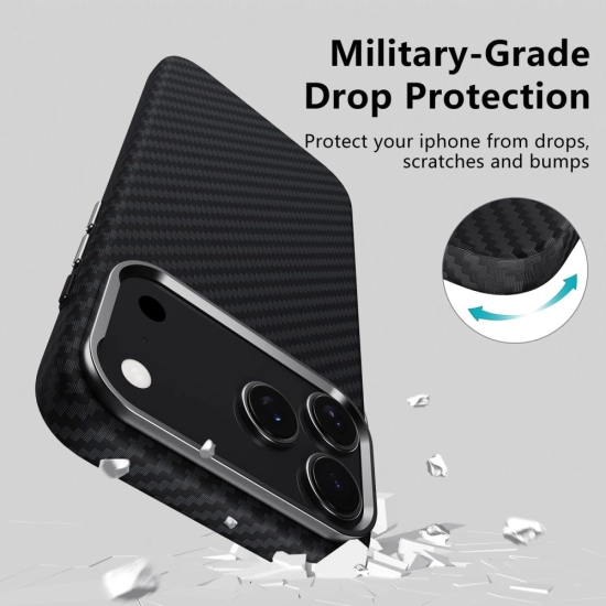 Etui Tech-Protect Ion Carbon MagSafe do Apple iPhone 17 Pro Black/silver