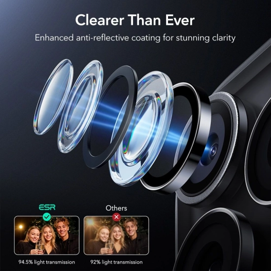 Osłona na aparat ESR Armorite Camera Protector do Apple iPhone 14 Pro / 14 Pro Max / 15 Pro / 15 Pro Max / 16 Pro / 16 Pro Max / 17 Pro / 17 Pro Max B