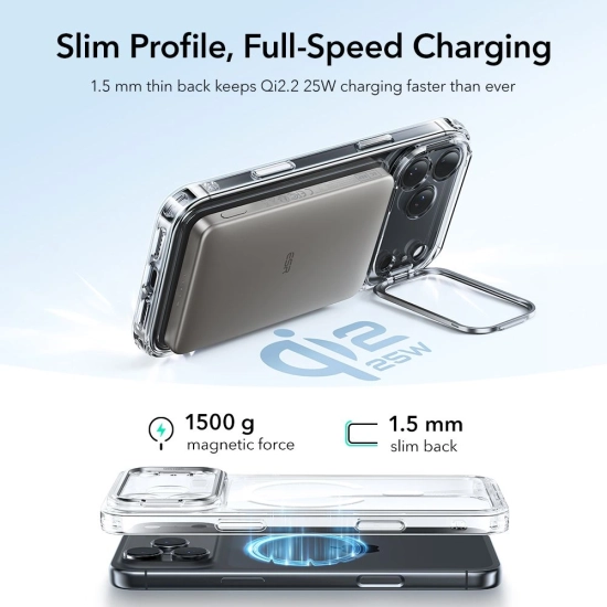 Etui ESR Classic Hybrid Kickstand MagSafe do Apple iPhone 17 Pro Clear