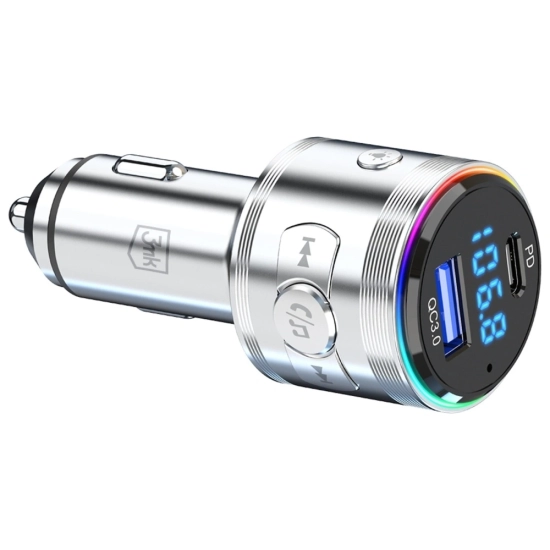 Ładowarka samochodowa 3MK Hyper Car Power Transmitter 48W QC PD PPS USB-C / USB-A z transmiterem audio srebrny