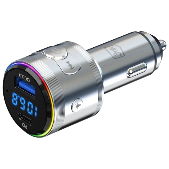 Ładowarka samochodowa 3MK Hyper Car Power Transmitter 48W QC PD PPS USB-C / USB-A z transmiterem audio srebrny