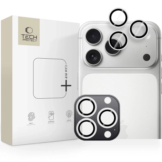 Osłona aparatu Tech-Protect Camring Fit+ do Apple iPhone 14 Pro / 14 Pro Max / 15 Pro / 15 Pro Max / 16 Pro / 16 Pro Max / 17 Pro / 17 Pro Max Silver