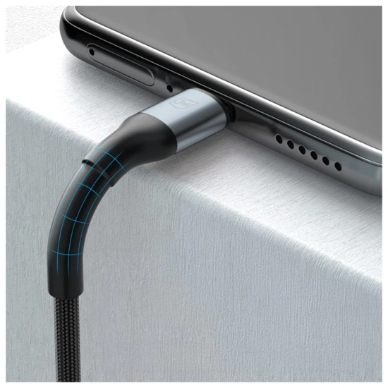 Kabel 3MK Hyper Cable N-SERIES USB-A / USB-C 1m 9V/2A 18W QC 3.0 czarny