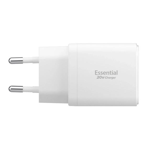 Ładowarka sieciowa Spigen Essential EE202EU USB-A, USB-C Network Charger 20W White