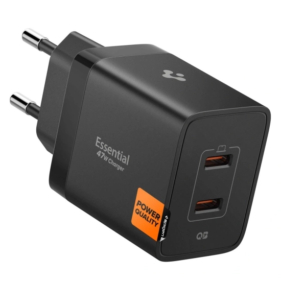 Ładowarka sieciowa Spigen Essential EE472EU 2xUSB-C Network Charger 47W Black