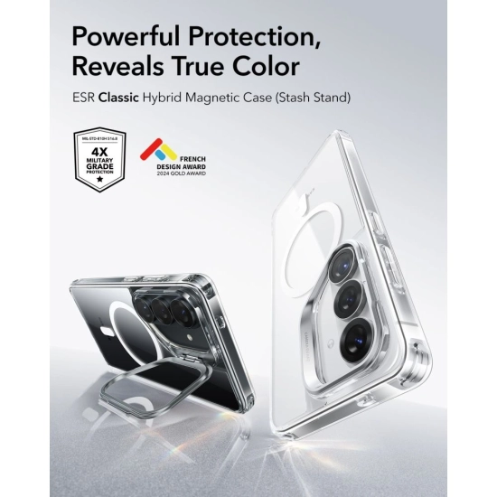 Etui ESR Classic Hybrid Kickstand MagSafe do Samsung Galaxy S26+ Plus Clear