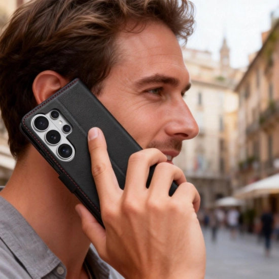 Etui Tech-Protect Wallet do Samsung Galaxy S26 Ultra Black/red